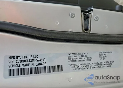 2021 Dodge Charger Police from USA, damaged, VIN 2C3CDXAT3MH574519